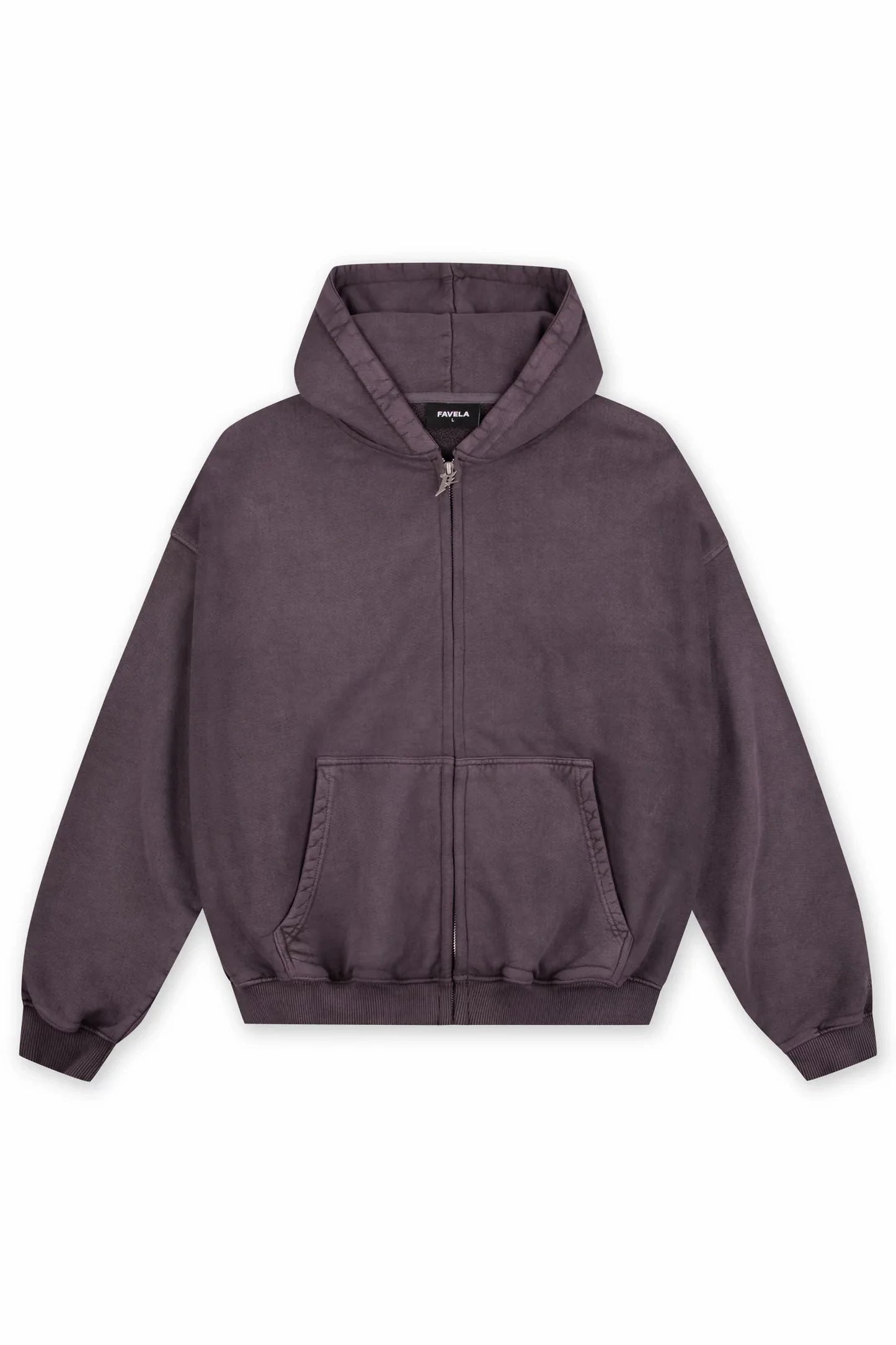 FAVELA-ZIPPER PURPLE SAND WASHED FRONTZIP