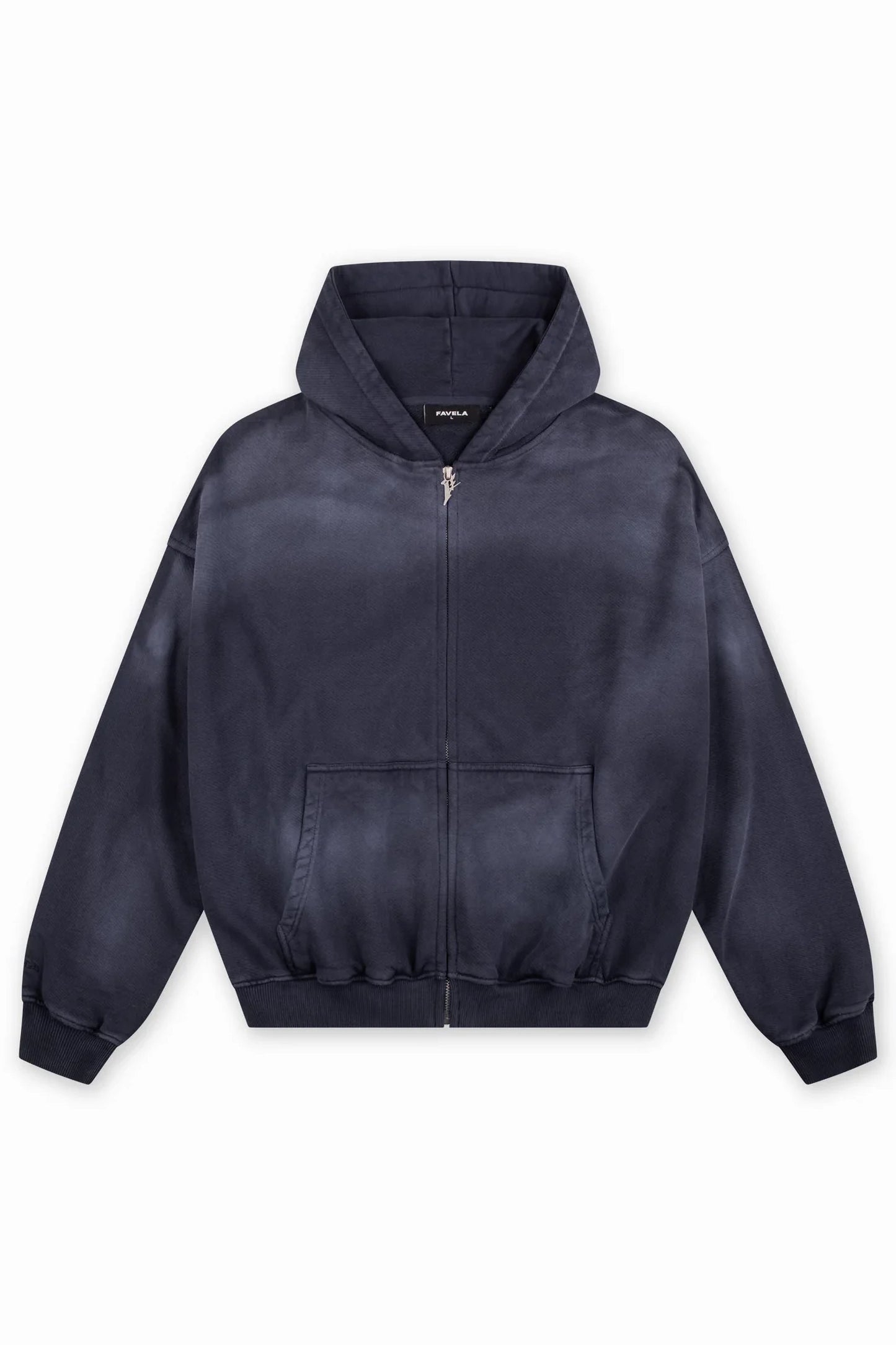 FAVELA- ZIPPER MANCHETTE NAVY SUN DRIED HOODIE
