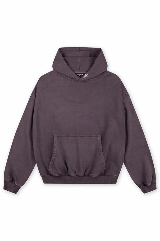 FAVELA-ZIPPER MANCHETTE PURPLE SAND WASHED HOODIE