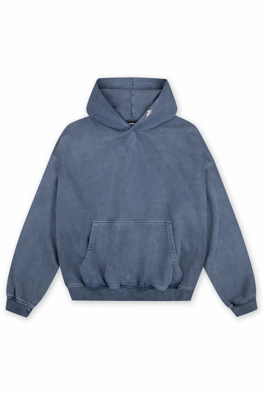 FAVELA-MANCHETTE BLUE SAND WASHED HOODIE